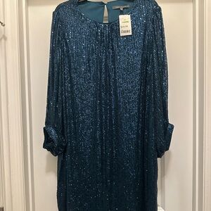 Green Julia Jordan Shirt Sequined Dress